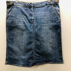 Land’s End Blue Denim Mini Skirt women 10